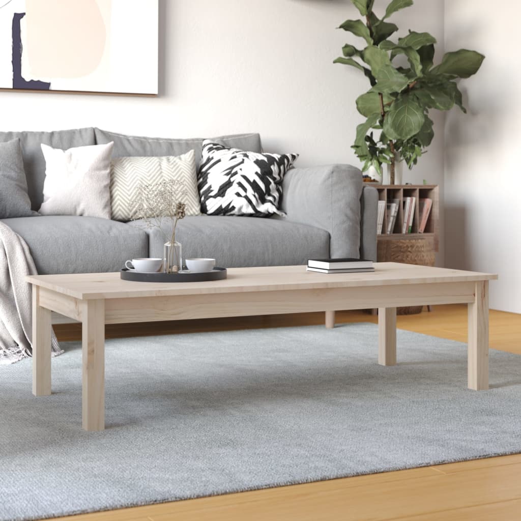 vidaXL Stolik kawowy, 110x50x30 cm, lite drewno sosnowe