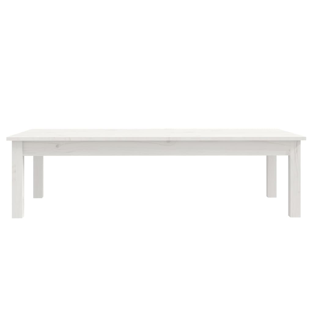 vidaXL Stolik kawowy, biały, 110x50x30 cm, lite drewno sosnowe