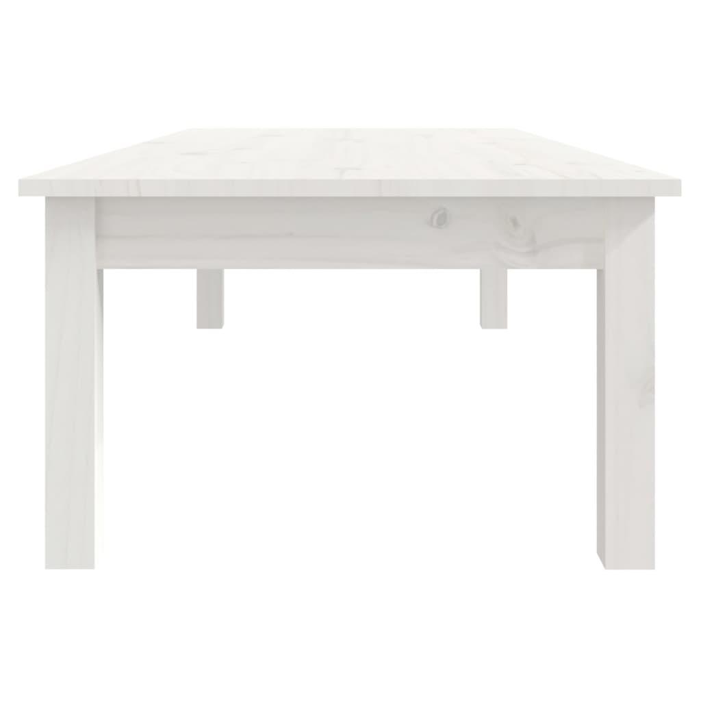 vidaXL Stolik kawowy, biały, 110x50x30 cm, lite drewno sosnowe