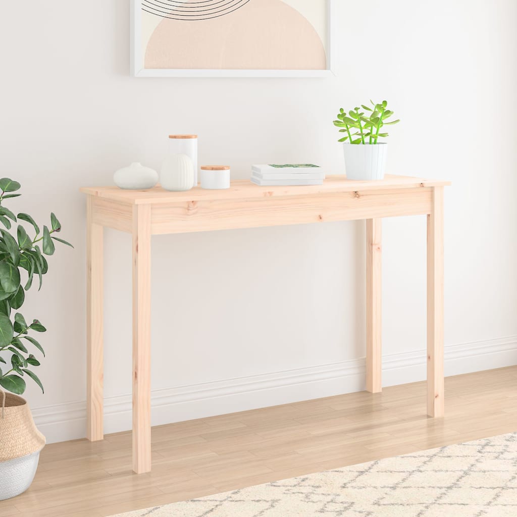vidaXL Stolik konsolowy, 110x40x75 cm, lite drewno sosnowe