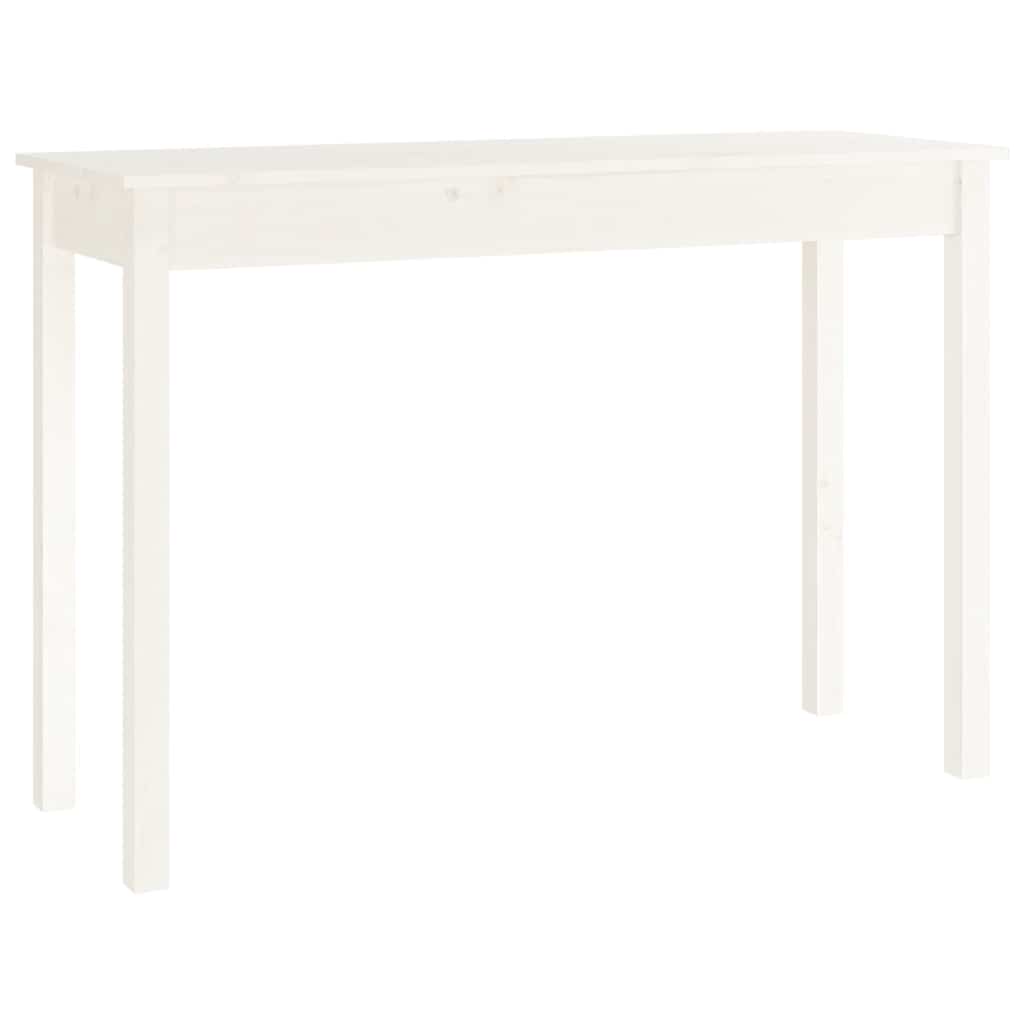 vidaXL Stolik konsolowy, biały, 110x40x75 cm, lite drewno sosnowe