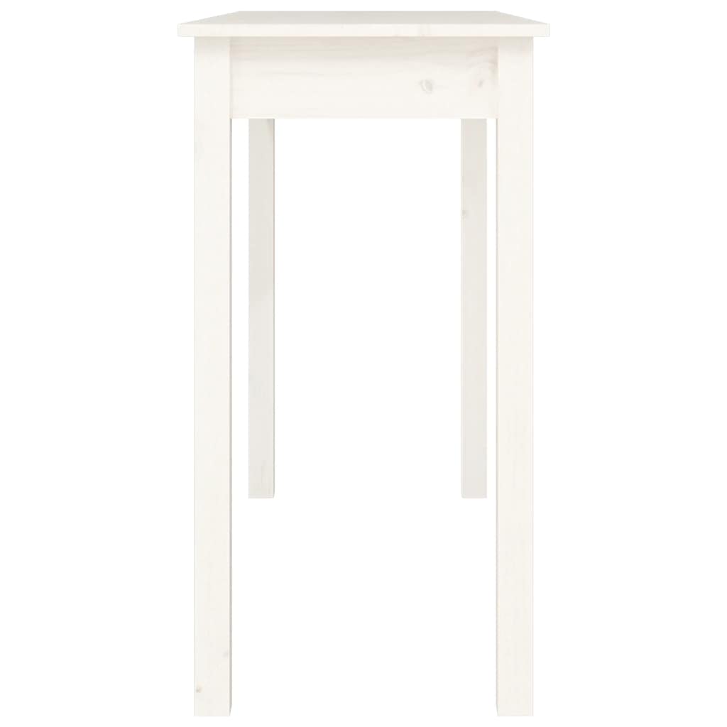 vidaXL Stolik konsolowy, biały, 110x40x75 cm, lite drewno sosnowe