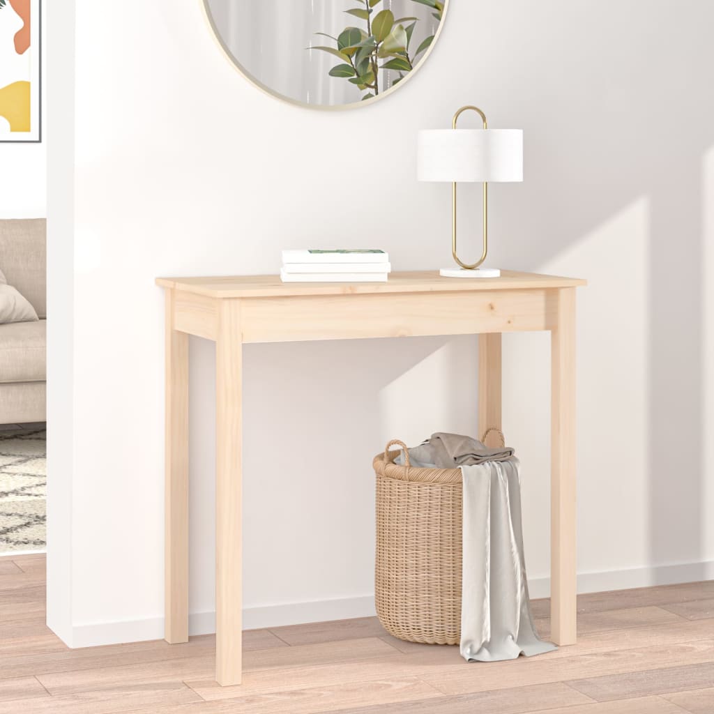 vidaXL Stolik konsolowy, 80x40x75 cm, lite drewno sosnowe