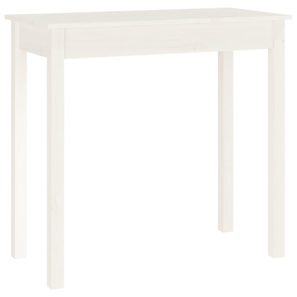 vidaXL Stolik konsolowy, biały, 80x40x75 cm, lite drewno sosnowe