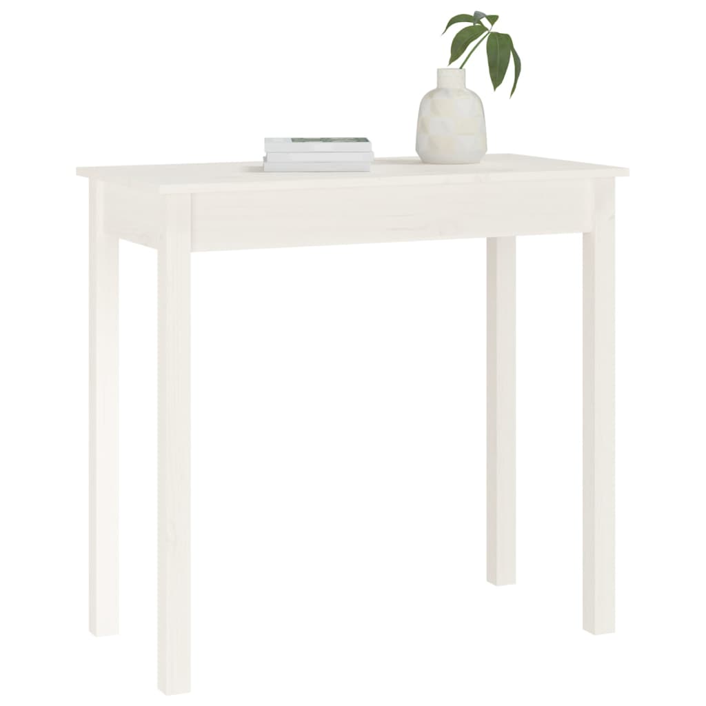 vidaXL Stolik konsolowy, biały, 80x40x75 cm, lite drewno sosnowe