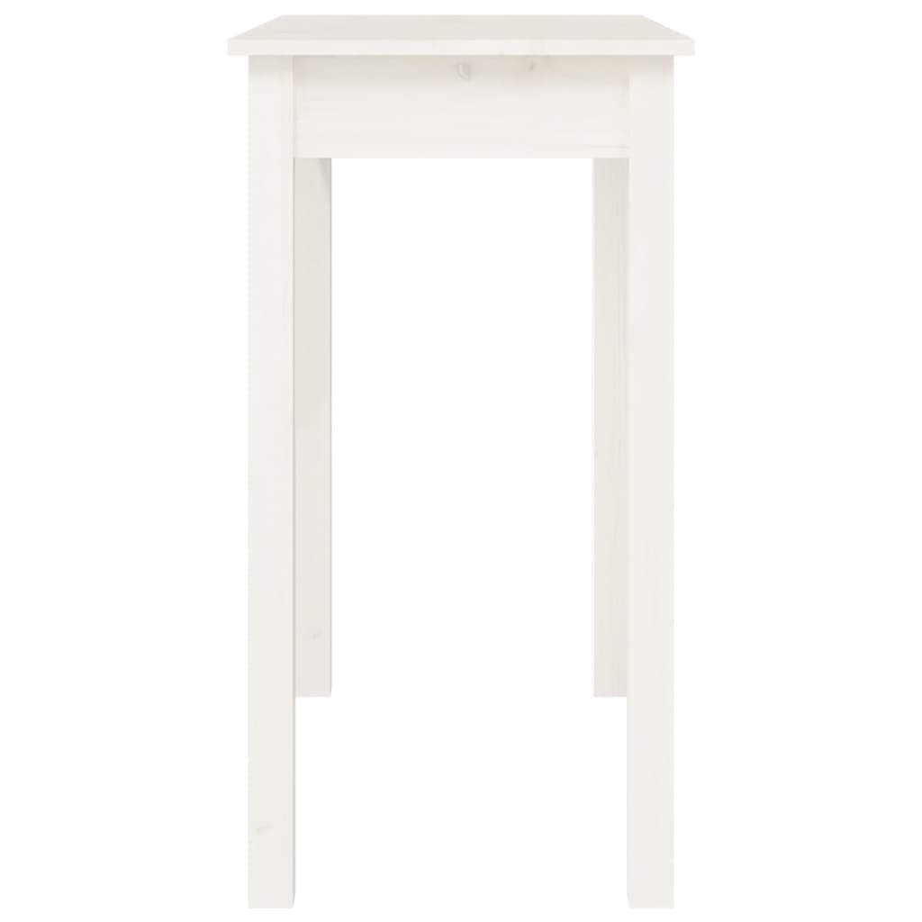 vidaXL Stolik konsolowy, biały, 80x40x75 cm, lite drewno sosnowe