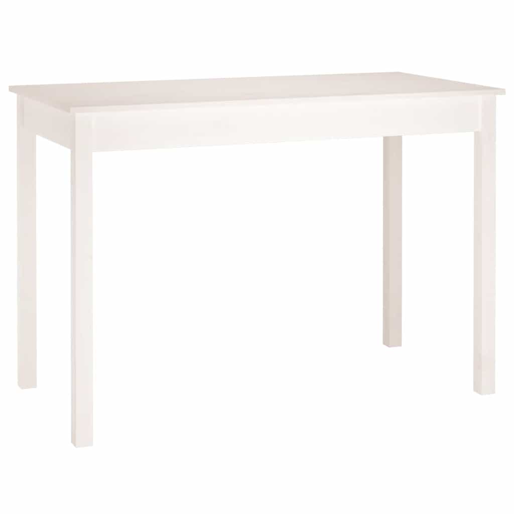 vidaXL Stół jadalniany, biały, 110x55x75 cm, lite drewno sosnowe