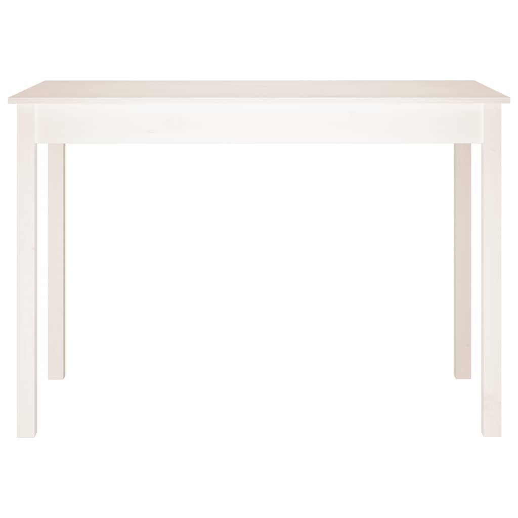 vidaXL Stół jadalniany, biały, 110x55x75 cm, lite drewno sosnowe