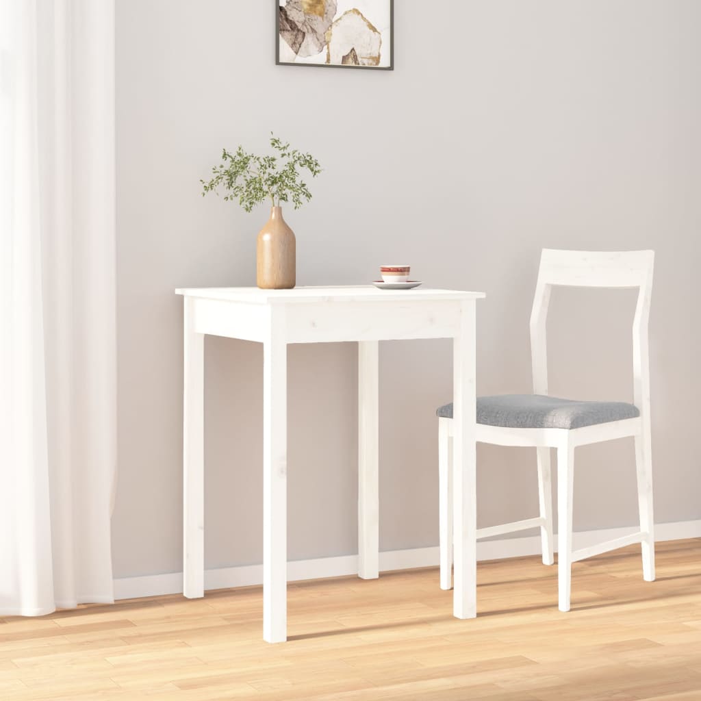 vidaXL Stół jadalniany, biały, 55x55x75 cm, lite drewno sosnowe