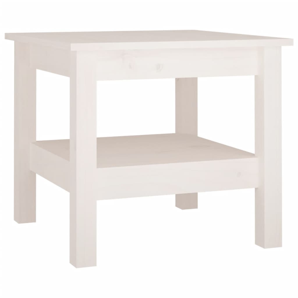 vidaXL Stolik kawowy biały 45x45x40 cm lite drewno sosnowe