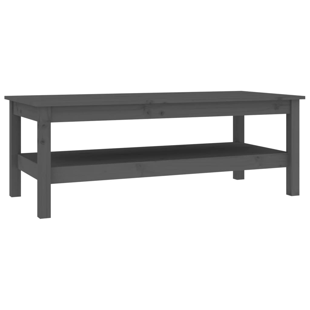 vidaXL Stolik kawowy, szary, 110x50x40 cm, lite drewno sosnowe