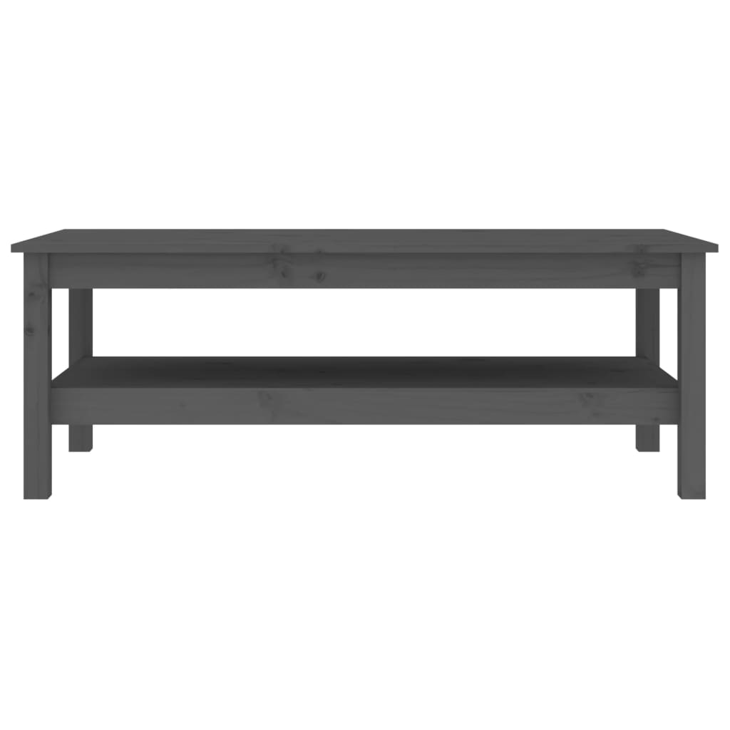 vidaXL Stolik kawowy, szary, 110x50x40 cm, lite drewno sosnowe