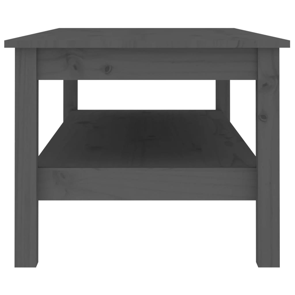 vidaXL Stolik kawowy, szary, 110x50x40 cm, lite drewno sosnowe