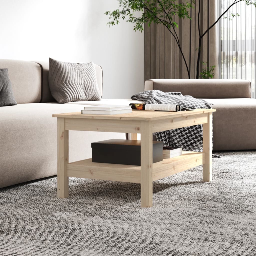 vidaXL Stolik kawowy, 80x50x40 cm, lite drewno sosnowe