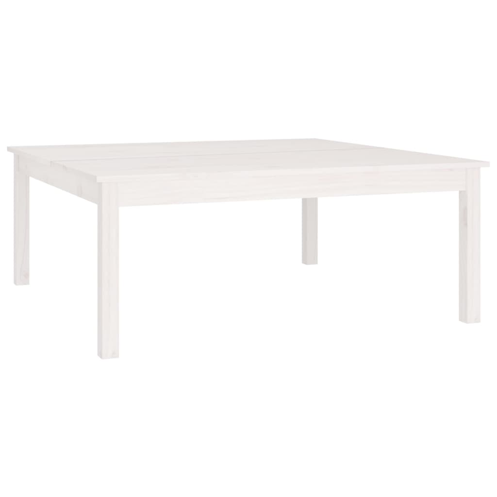 vidaXL Stolik kawowy, biały, 100x100x40 cm, lite drewno sosnowe