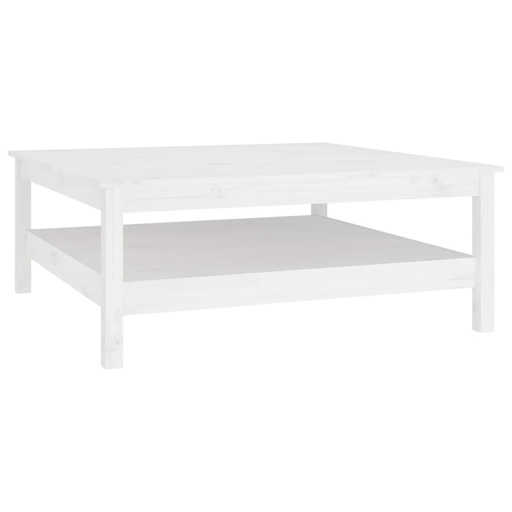 vidaXL Stolik kawowy biały 100x100x40 cm lite drewno sosnowe