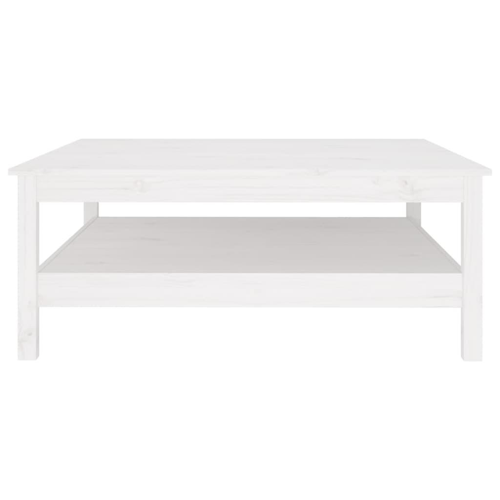 vidaXL Stolik kawowy biały 100x100x40 cm lite drewno sosnowe