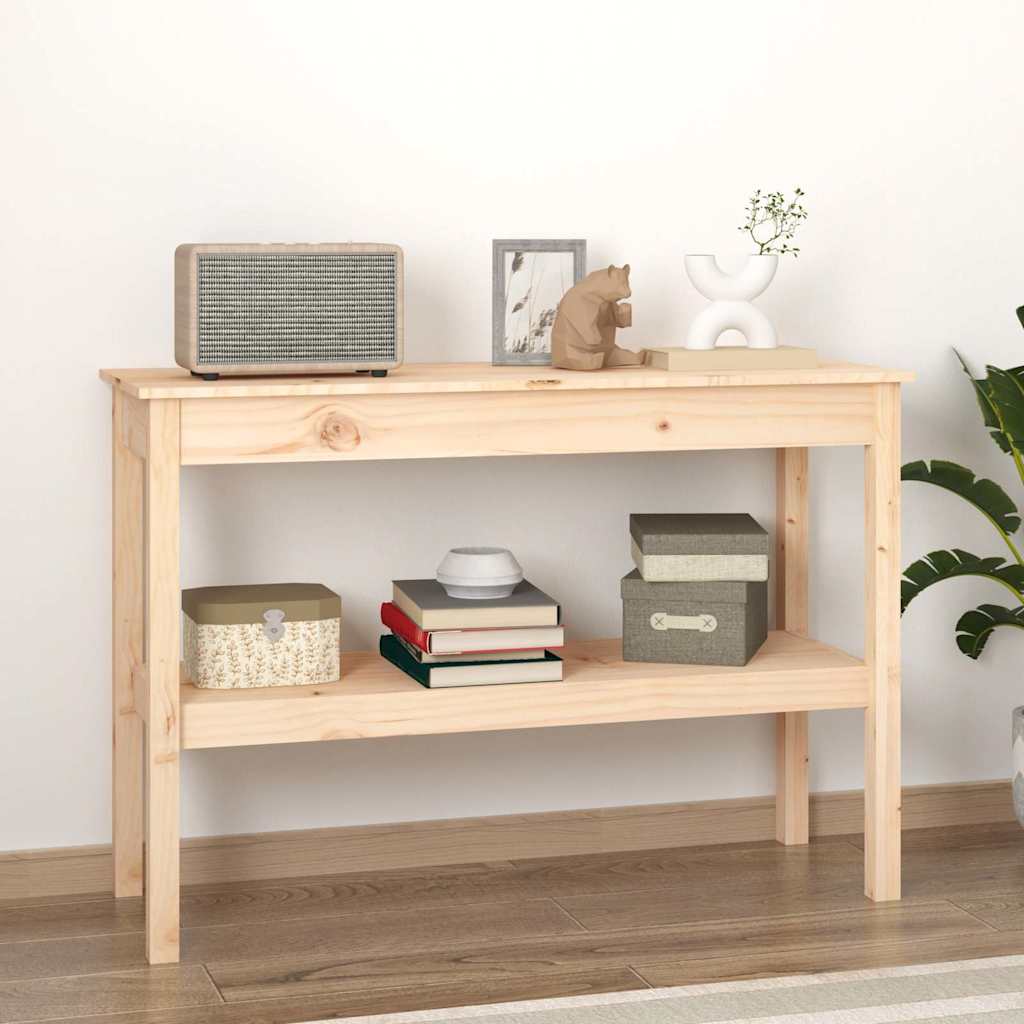 vidaXL Stolik konsolowy, 110x40x75 cm, lite drewno sosnowe