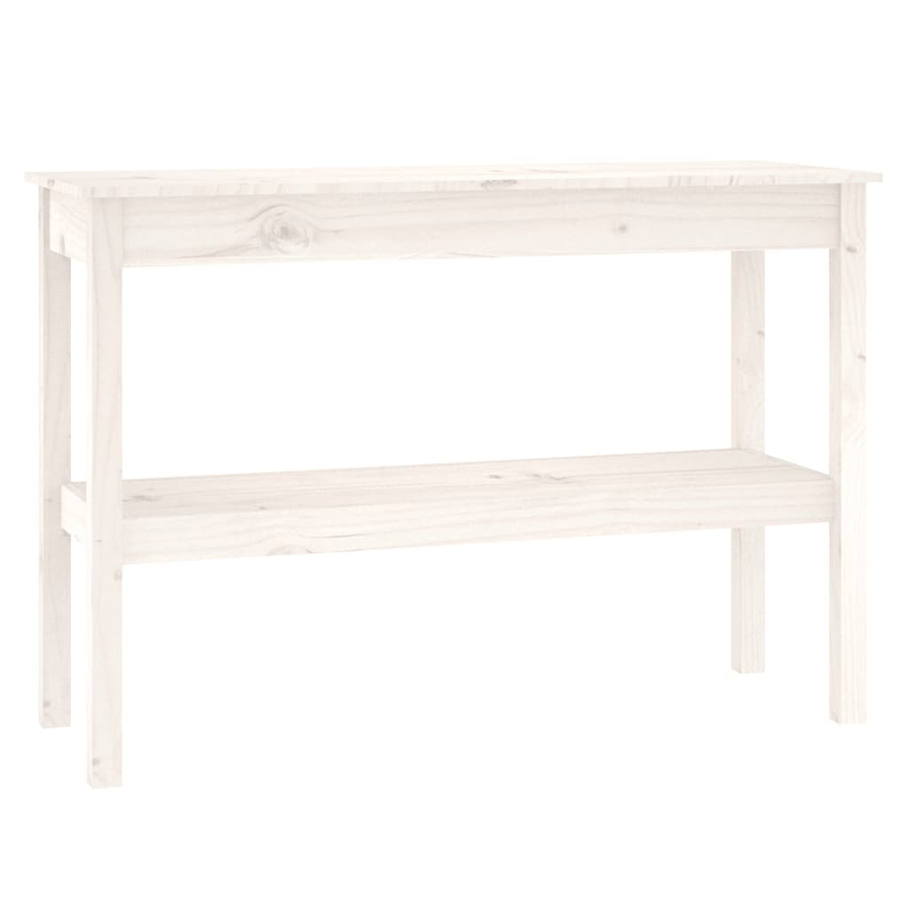 vidaXL Stolik konsolowy, biały, 110x40x75 cm, lite drewno sosnowe