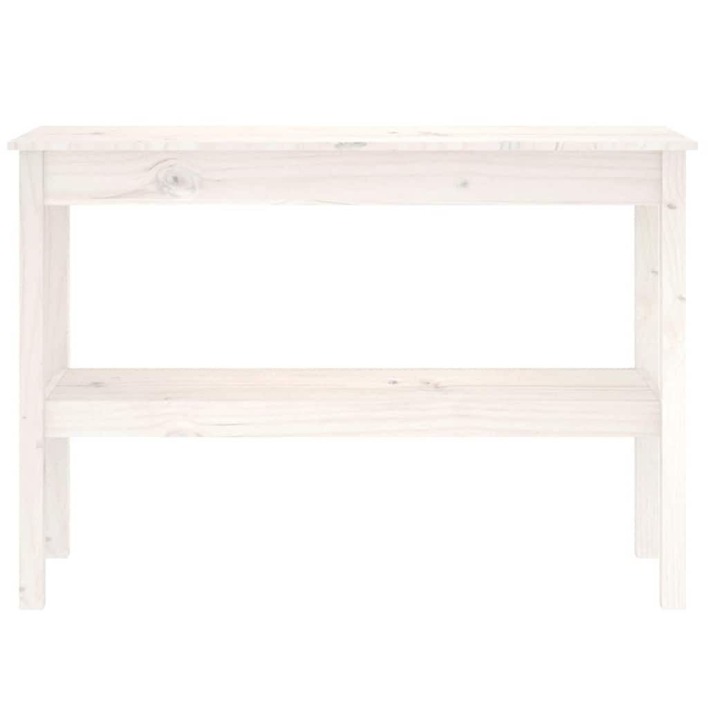 vidaXL Stolik konsolowy, biały, 110x40x75 cm, lite drewno sosnowe