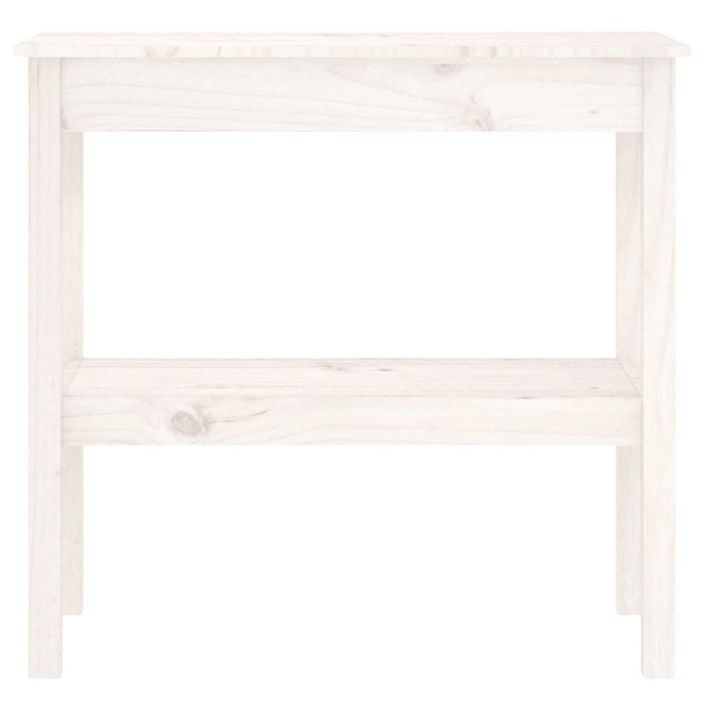 vidaXL Stolik konsolowy, biały, 80x40x75 cm, lite drewno sosnowe