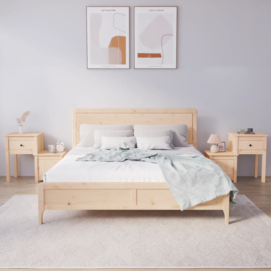 vidaXL Szafki nocne, 2 szt., 79,5x38x65,5 cm, lite drewno sosnowe