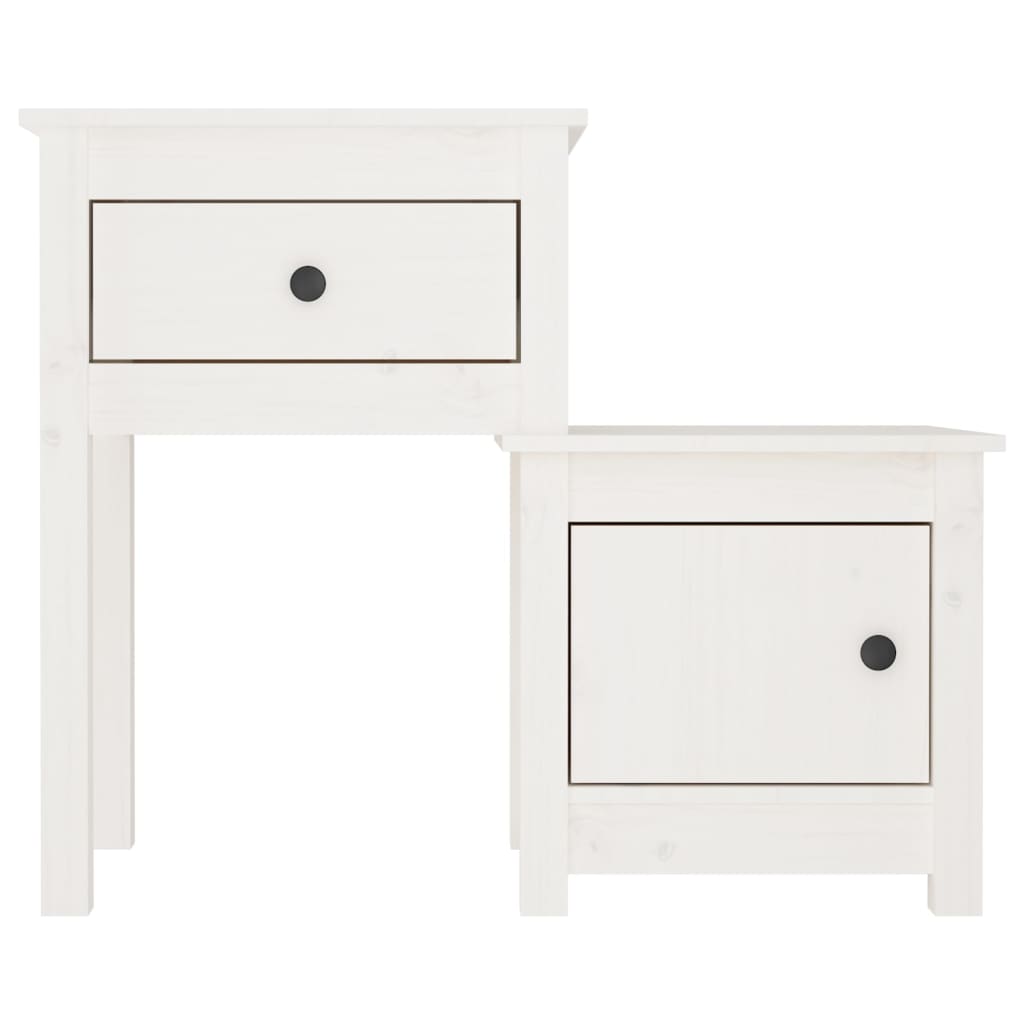 vidaXL Szafki nocne, 2 szt, białe, 79,5x38x65,5 cm lite drewno sosnowe