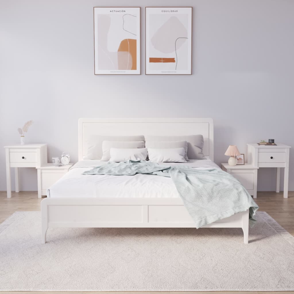 vidaXL Szafki nocne, 2 szt, białe, 79,5x38x65,5 cm lite drewno sosnowe