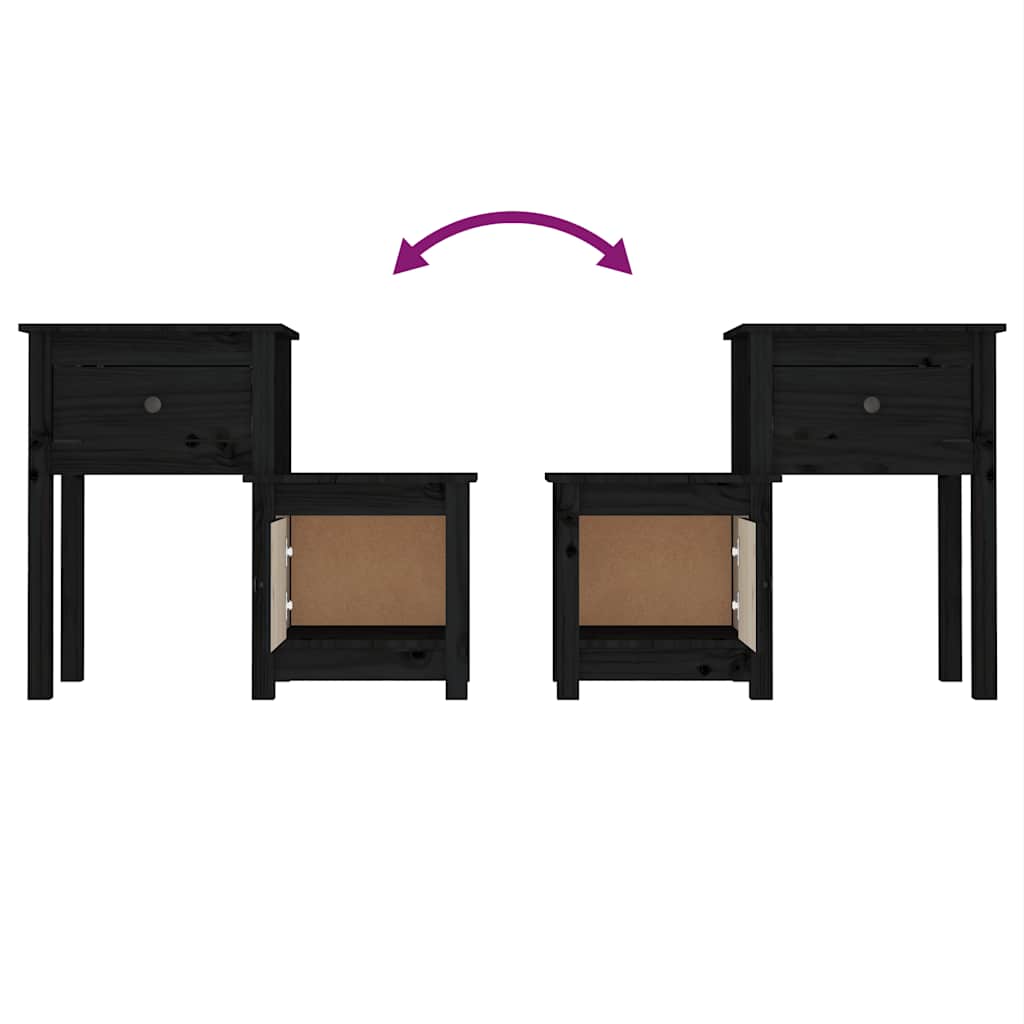 vidaXL Szafka nocna, 79,5x38x65,5 cm, lite drewno sosnowe