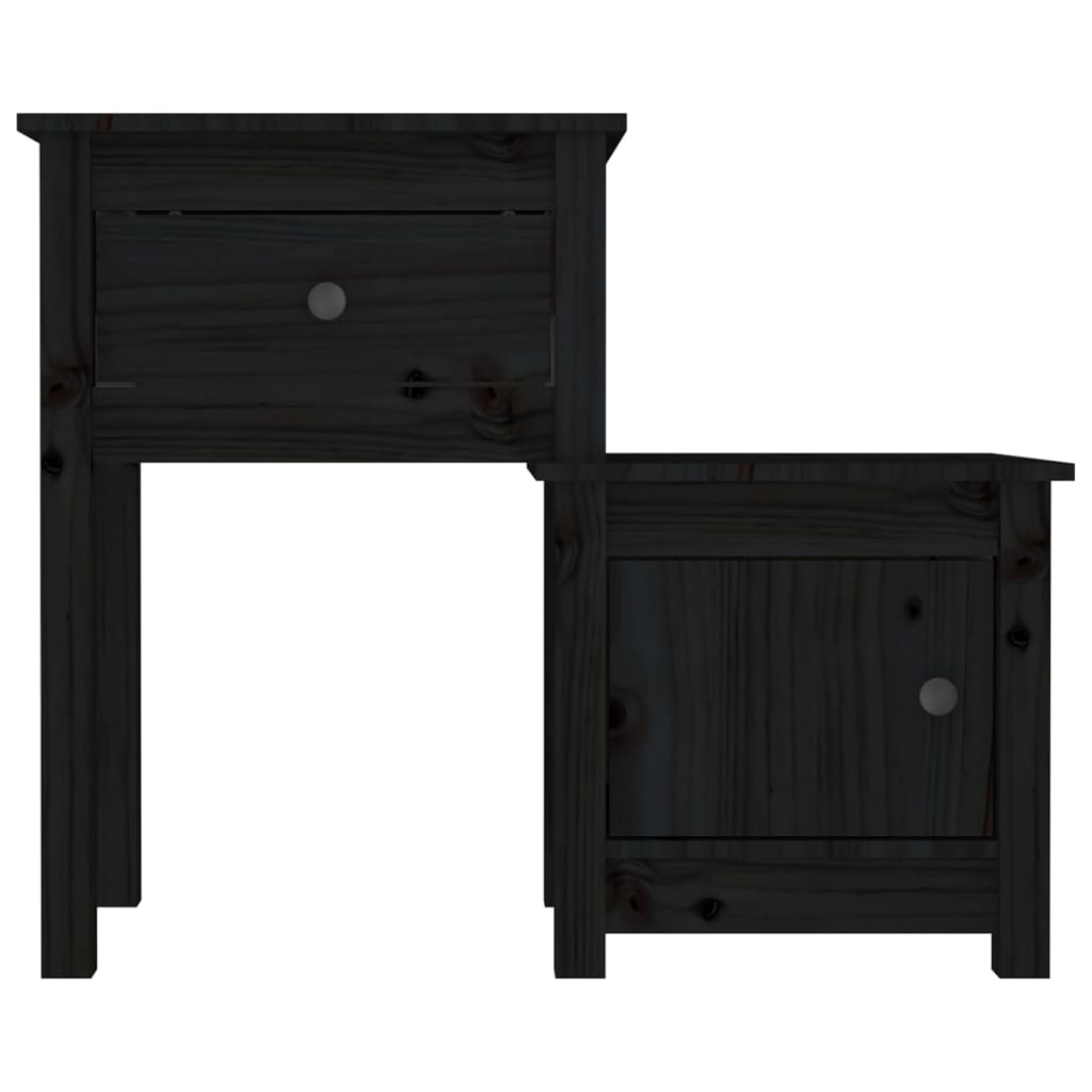 vidaXL Szafki nocne, 2 szt., czarne, 79,5x38x65,5 cm, drewno sosnowe