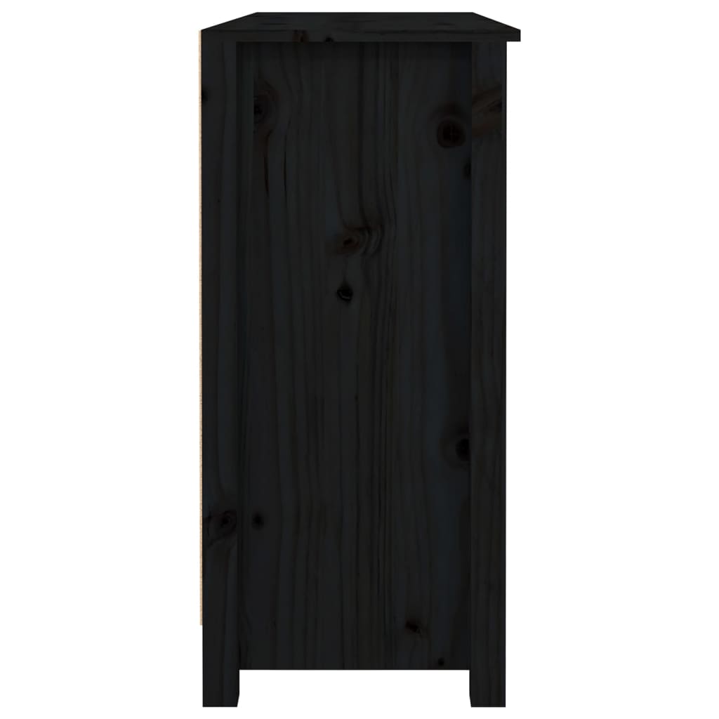 vidaXL Szafka, czarna, 100x35x74,5 cm, lite drewno sosnowe