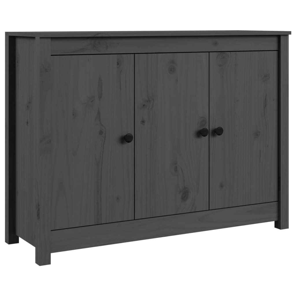 vidaXL Szafka, szara, 100x35x74 cm, lite drewno sosnowe