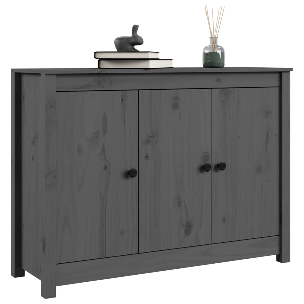 vidaXL Szafka, szara, 100x35x74 cm, lite drewno sosnowe