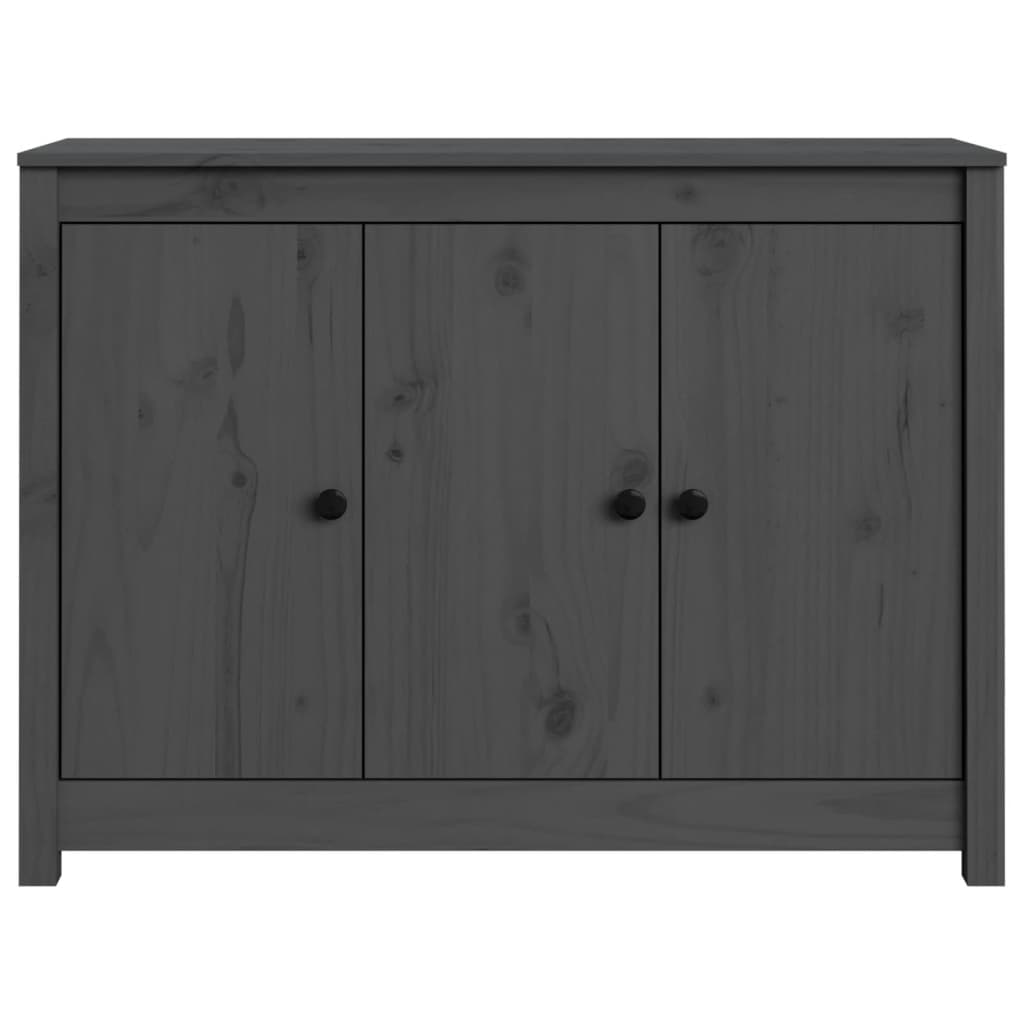 vidaXL Szafka, szara, 100x35x74 cm, lite drewno sosnowe