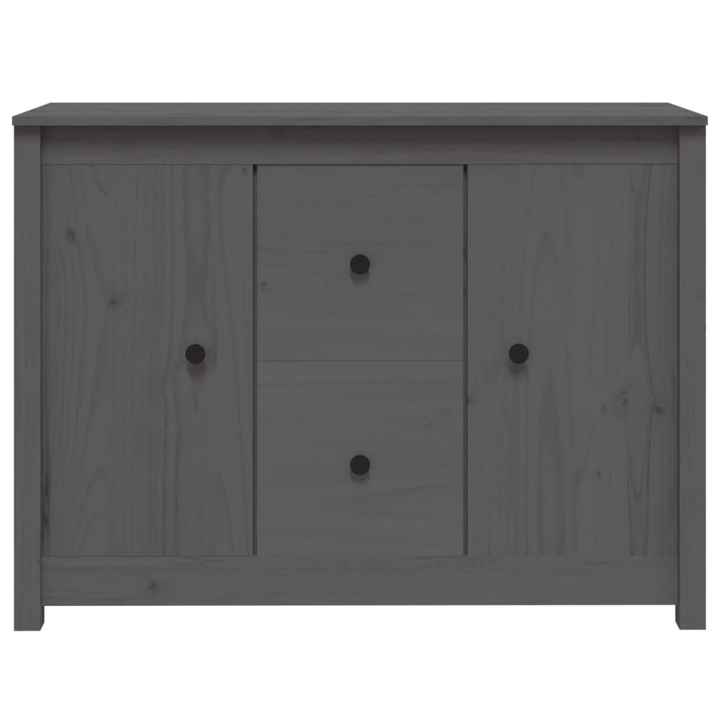vidaXL Komoda, szara, 100x35x74 cm, lite drewno sosnowe