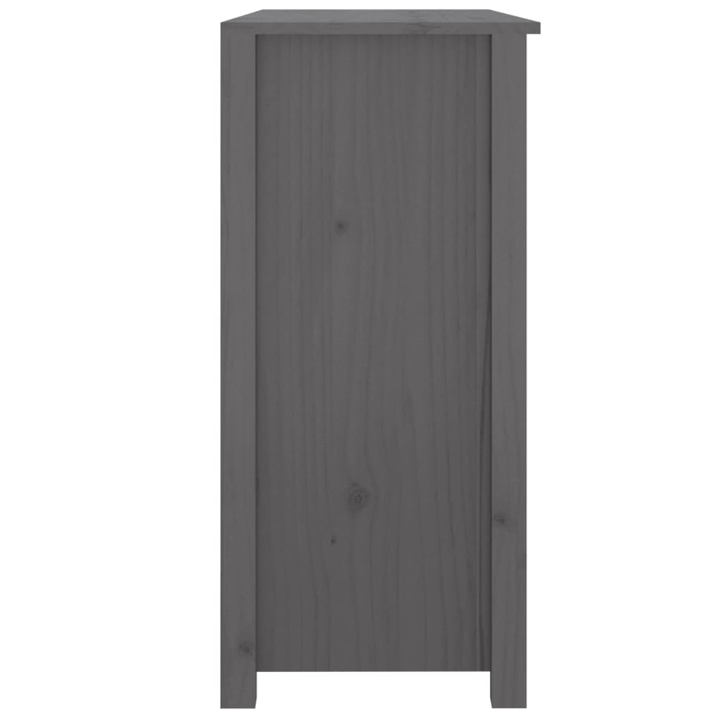 vidaXL Komoda, szara, 100x35x74 cm, lite drewno sosnowe