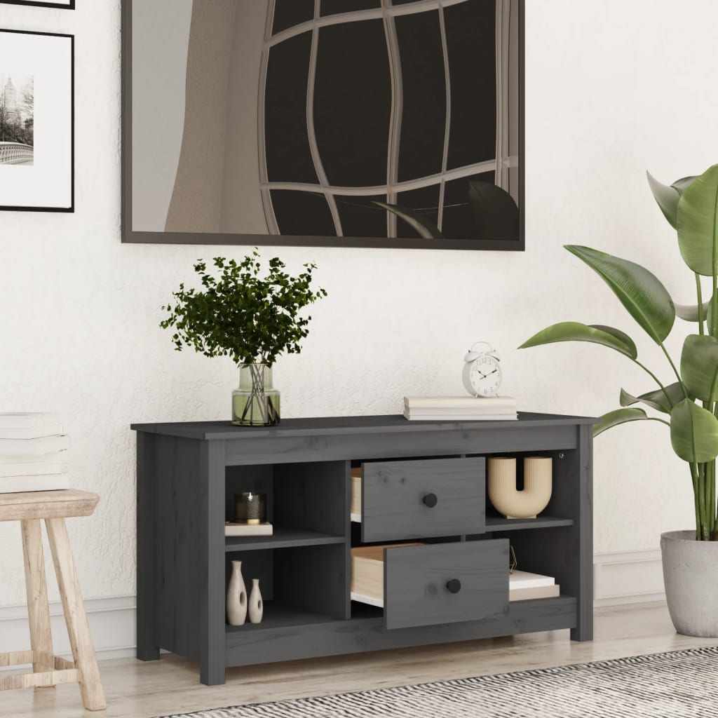 vidaXL Szafka pod telewizor, szara, 103x36,5x52 cm, drewno sosnowe