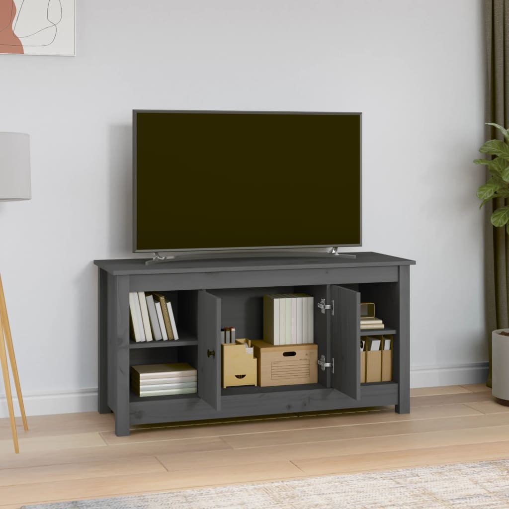 vidaXL Szafka pod telewizor, szara, 103x36,5x52 cm, drewno sosnowe