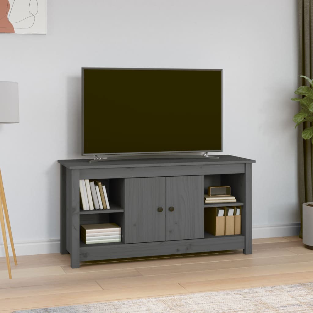 vidaXL Szafka pod telewizor, szara, 103x36,5x52 cm, drewno sosnowe