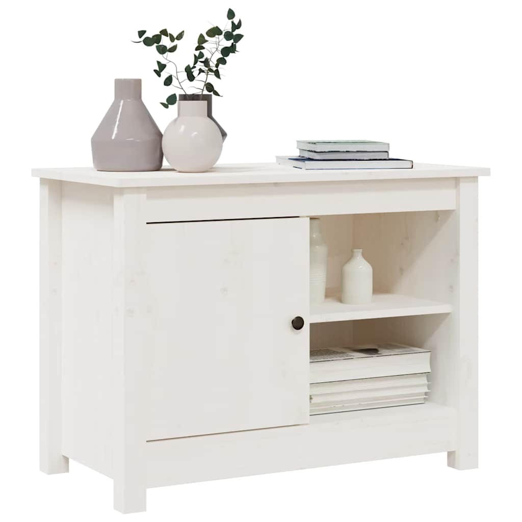 vidaXL Szafka pod telewizor, biała, 70x36,5x52 cm, lite drewno sosnowe