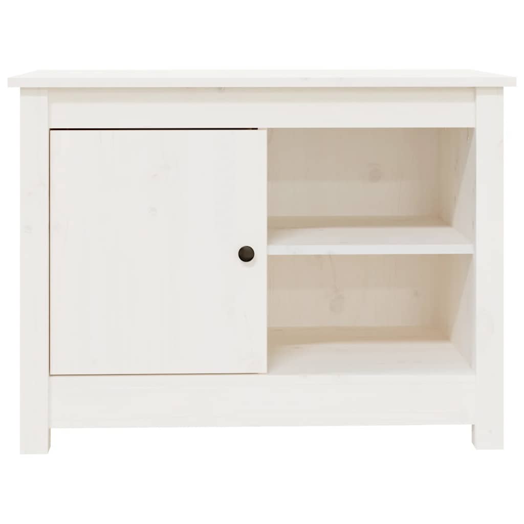 vidaXL Szafka pod telewizor, biała, 70x36,5x52 cm, lite drewno sosnowe