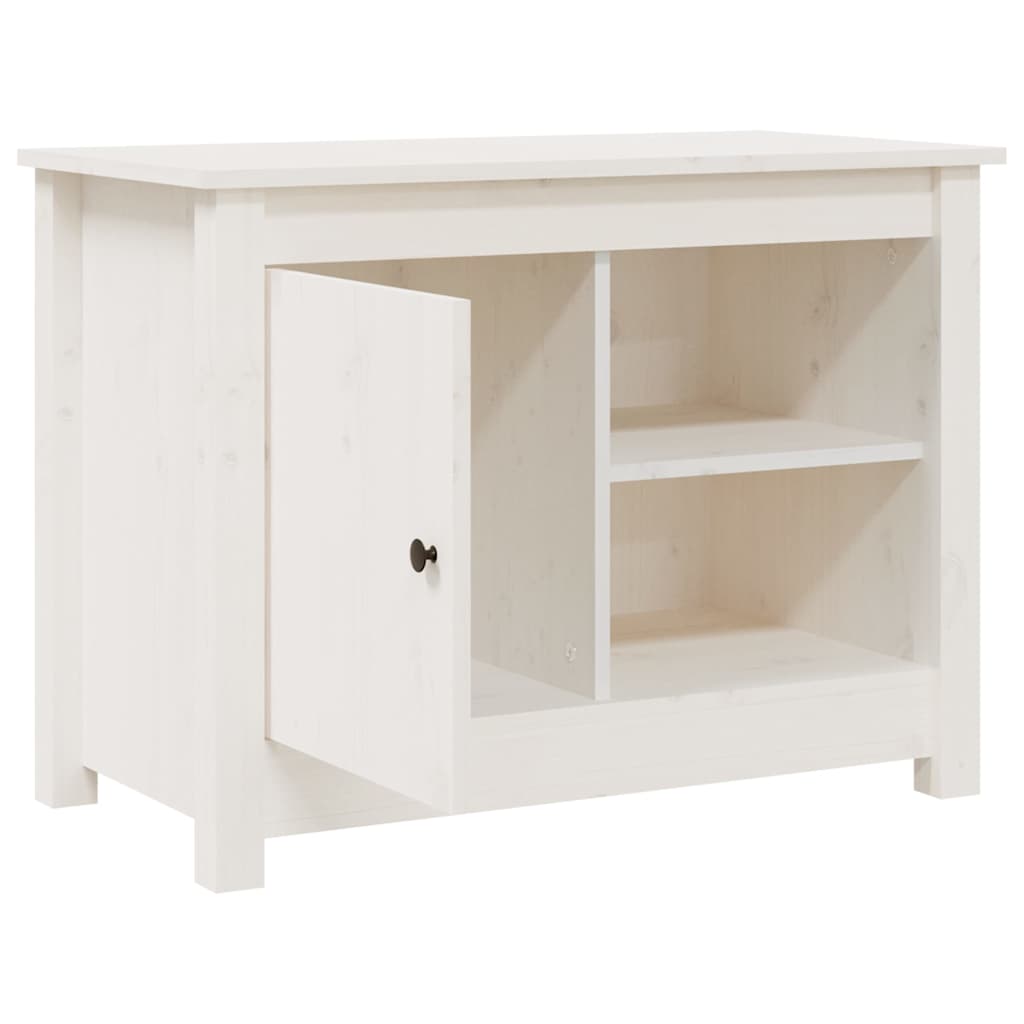 vidaXL Szafka pod telewizor, biała, 70x36,5x52 cm, lite drewno sosnowe