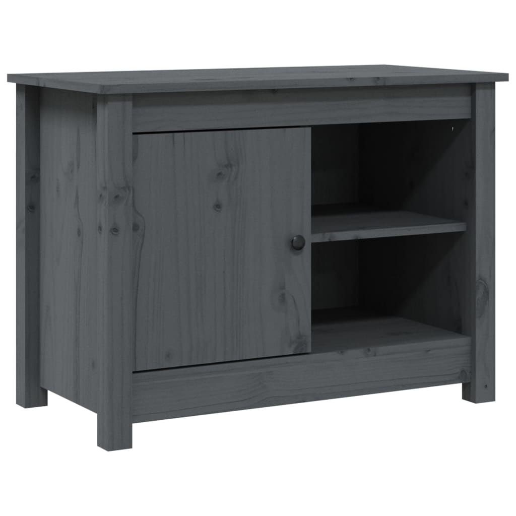 vidaXL Szafka pod telewizor, szara, 70x36,5x52 cm, lite drewno sosnowe