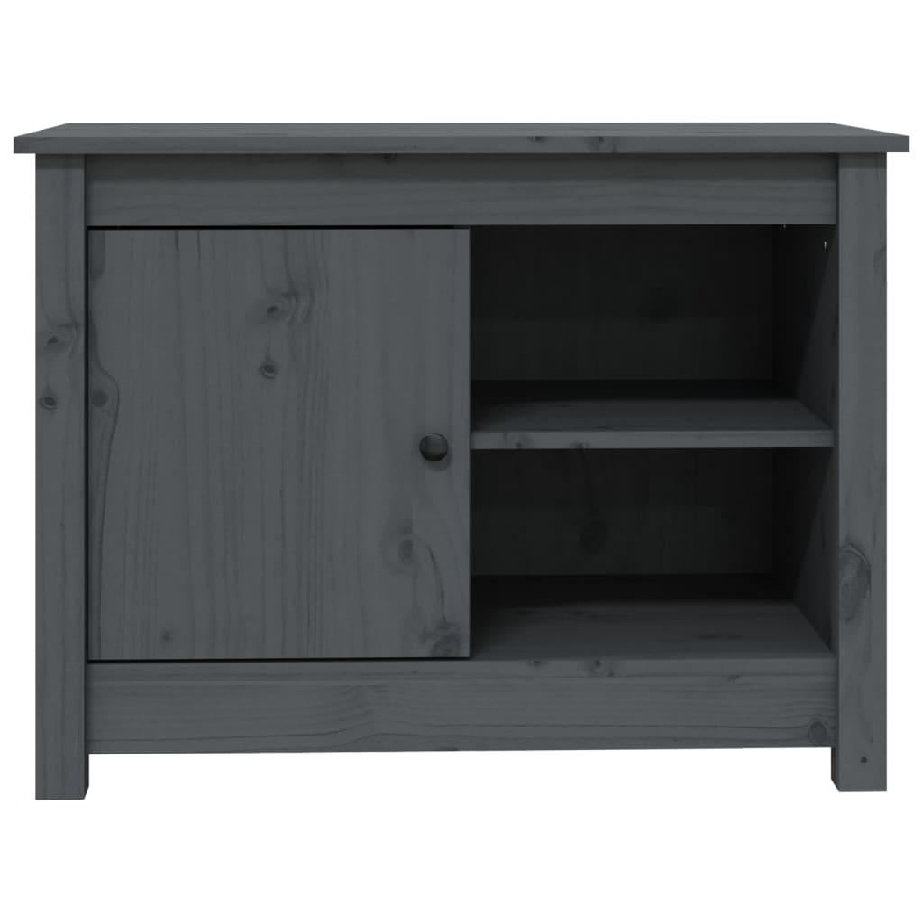 vidaXL Szafka pod telewizor, szara, 70x36,5x52 cm, lite drewno sosnowe