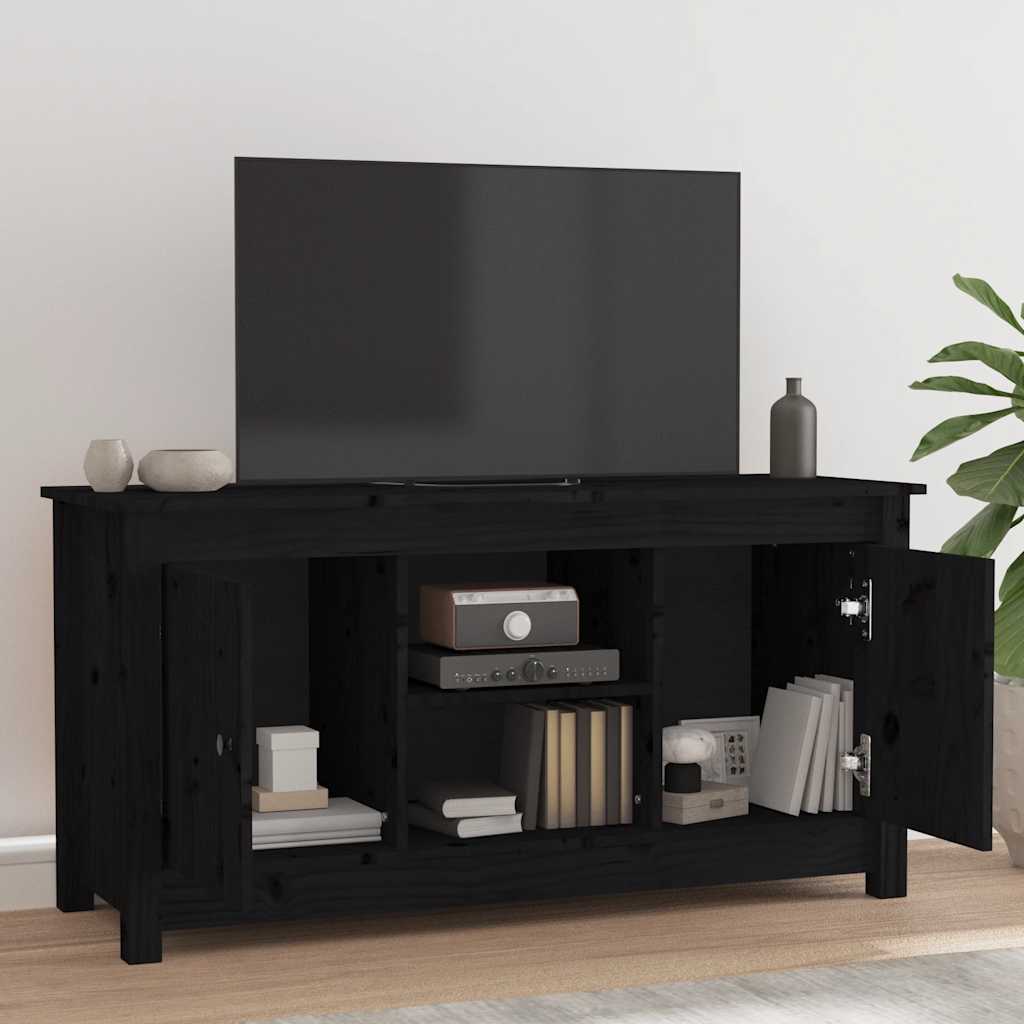 vidaXL Szafka pod telewizor, czarna, 103x36,5x52 cm, drewno sosnowe