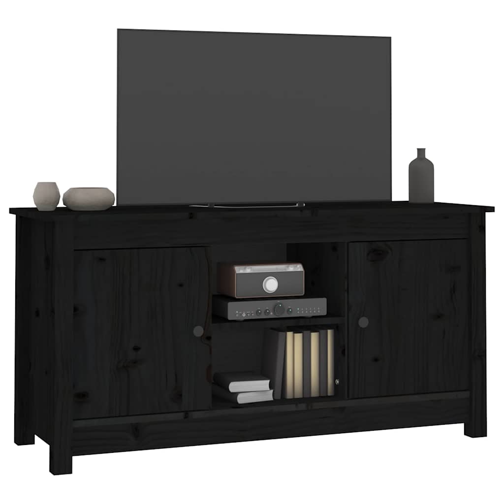 vidaXL Szafka pod telewizor, czarna, 103x36,5x52 cm, drewno sosnowe