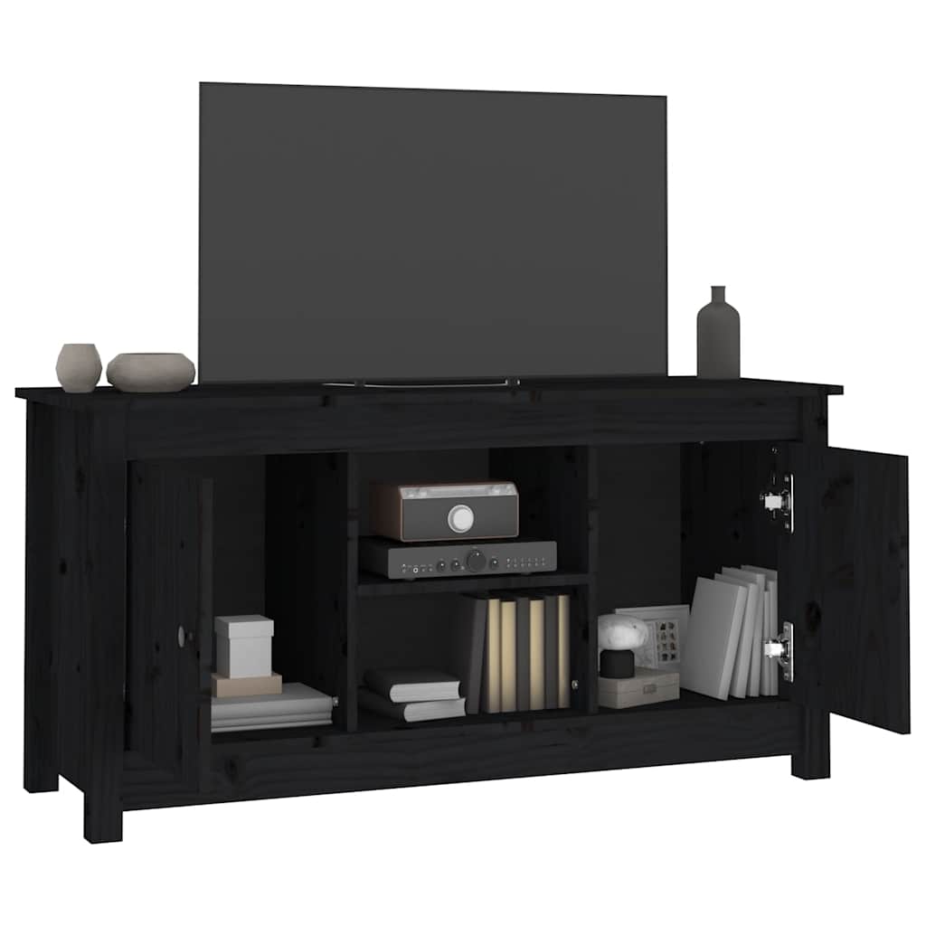 vidaXL Szafka pod telewizor, czarna, 103x36,5x52 cm, drewno sosnowe