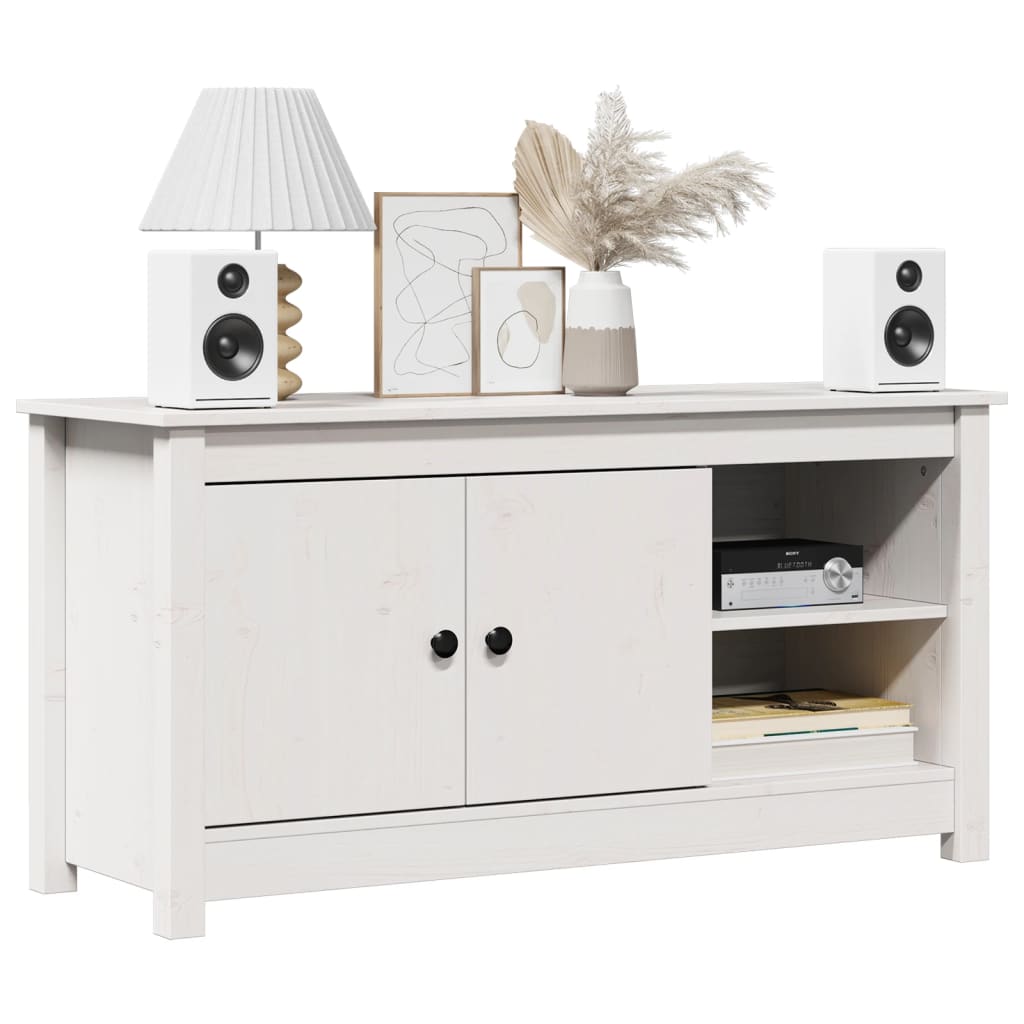 vidaXL Szafka pod telewizor, biała, 103x36,5x52 cm, drewno sosnowe