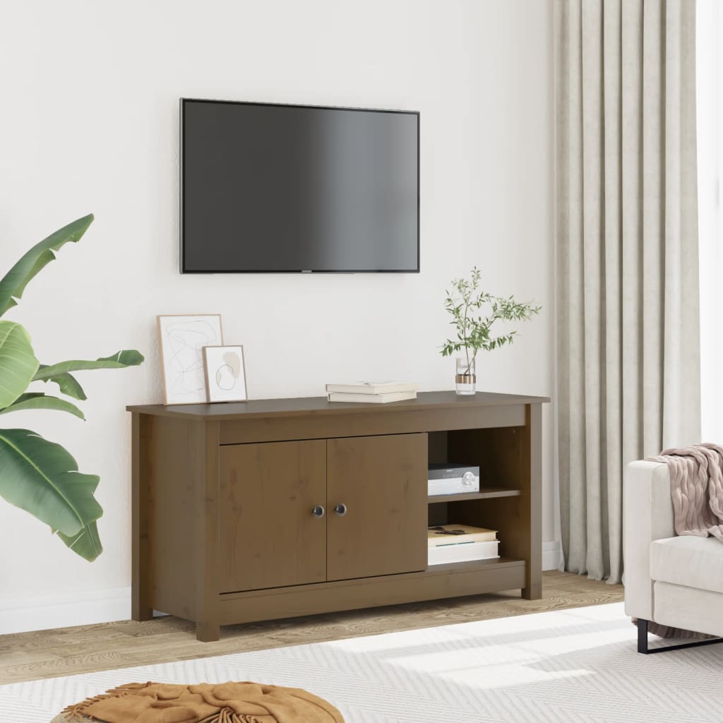 vidaXL Szafka pod TV, miodowy brąz, 103x36,5x52 cm, drewno sosnowe
