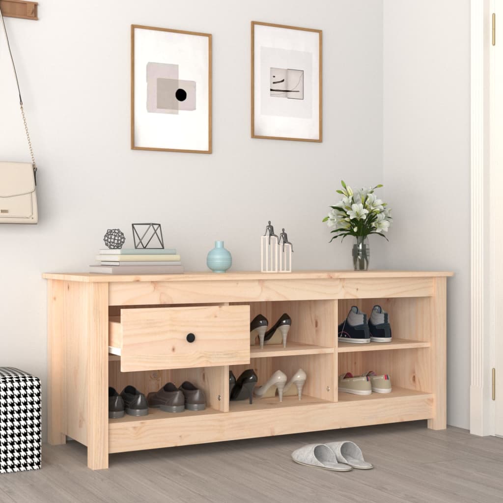 vidaXL Szafka na buty, 110x38x45,5 cm, lite drewno sosnowe